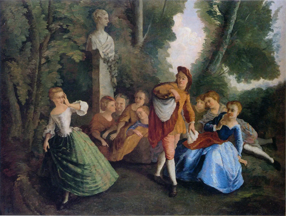 Le Jeu de cache-cache, d'après Lancret - Paul Cézanne image 1 reproduction artisanale de tableau