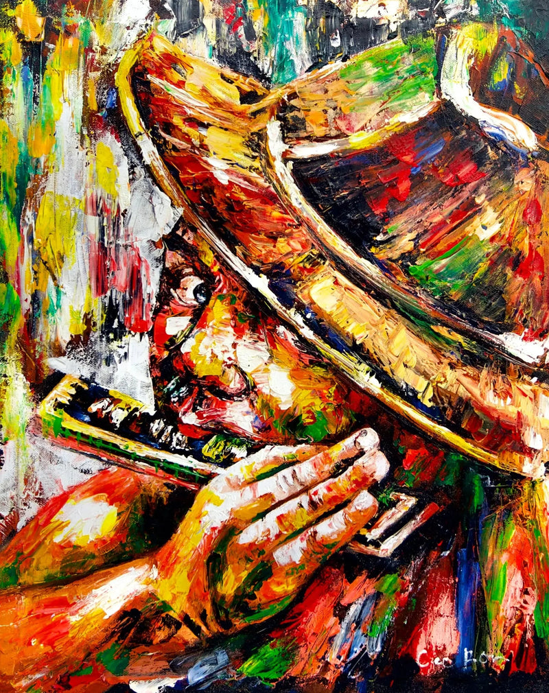عازف الهارمونيكا | 40 × 50 سم