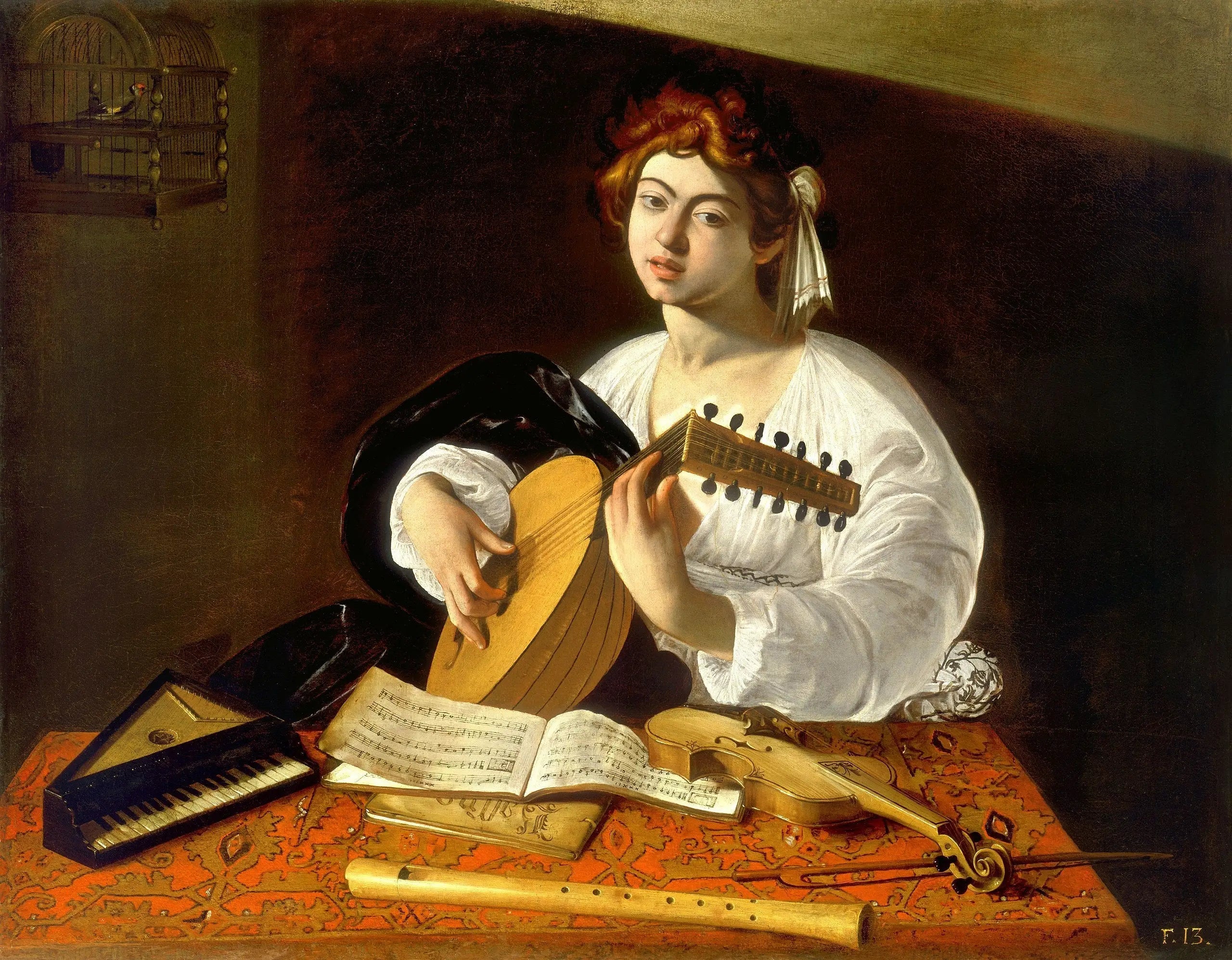 Reproduction du tableau « Le joueur de luth - Le Caravage » par Alpha Reproduction en peinture à l’huile