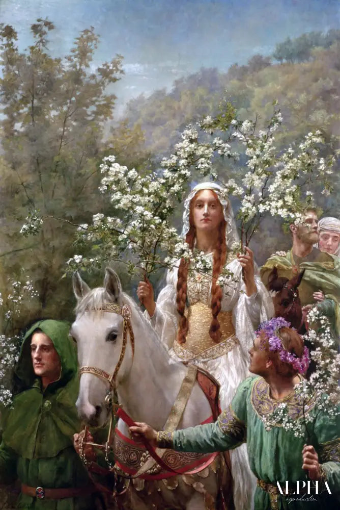 Le mai de la Reine Guenièvre de John Collier - Reproductions de tableaux et peintures haut de gamme