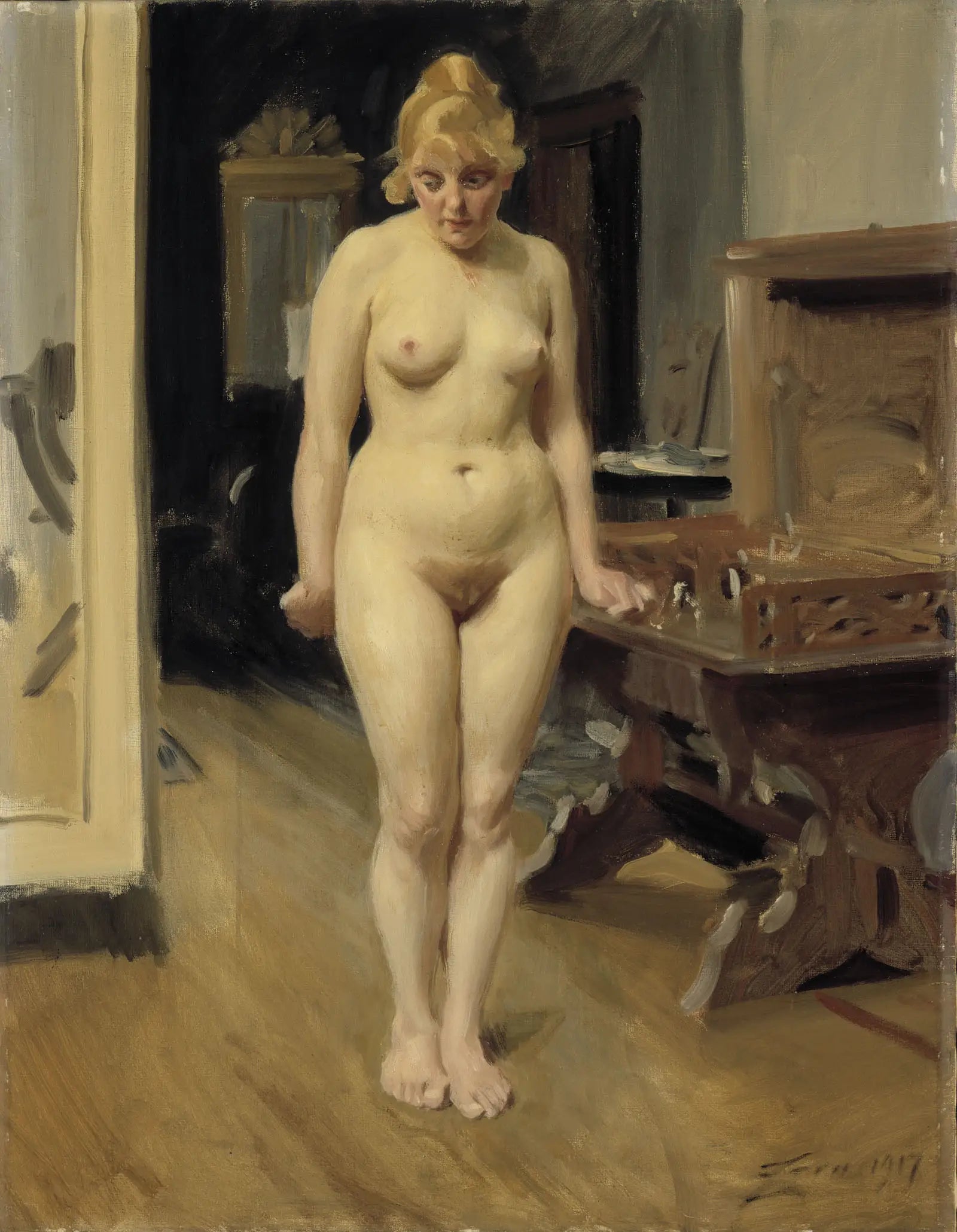 Le modèle timide - Anders Zorn - Alpha Reproduction