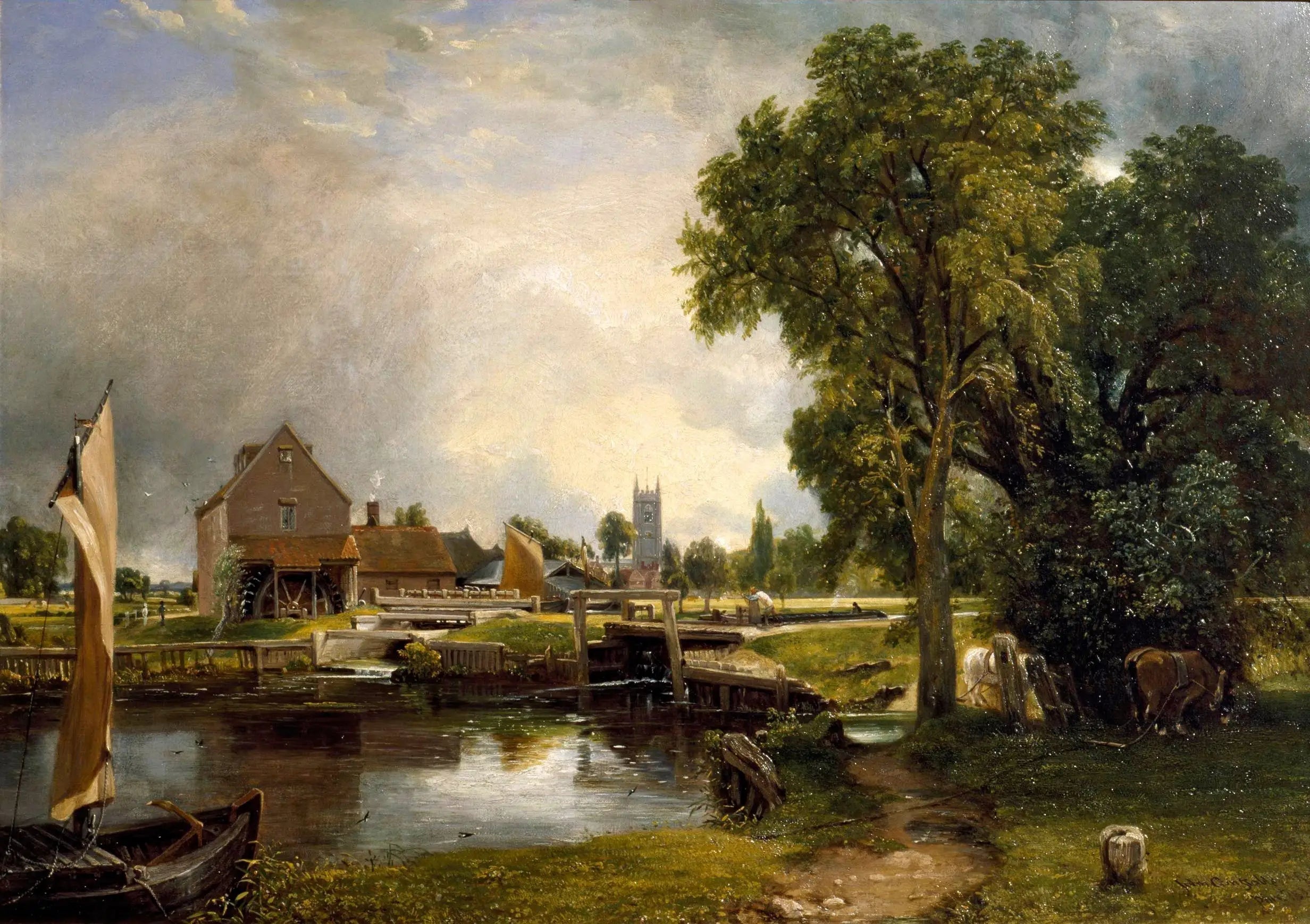 Le Moulin de Dedham - John Constable image 1 tableau peint à l’huile sur toile