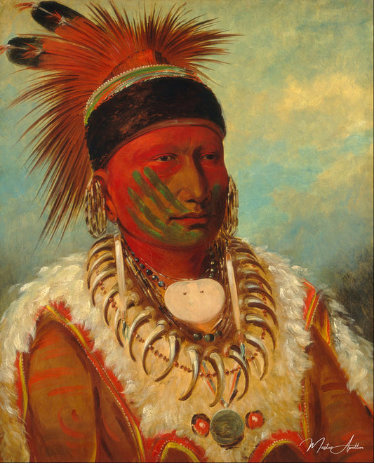 The White Cloud, Head Chief of the Iowa - George Catlin - Reproductions de tableaux et peintures haut de gamme