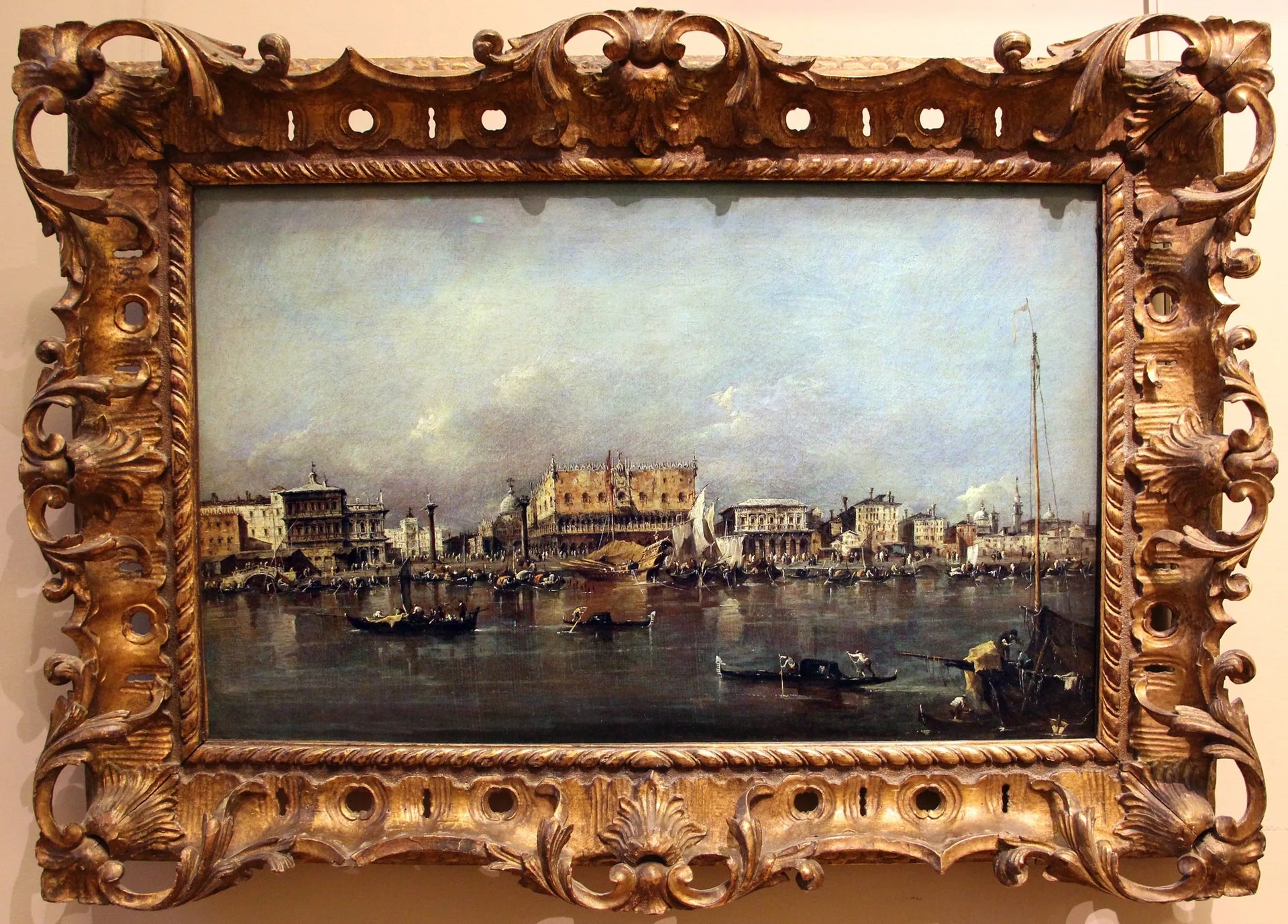 Le Palais des Doges de Venise vu du bassin de San Marco - Francesco Guardi image 1 copie de tableau peinte à la main