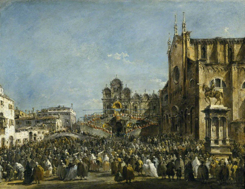 البابا بيوس السادس وهو يبارك شعب فينيسيا في عام 1782 - فرانشيسكو غاردي