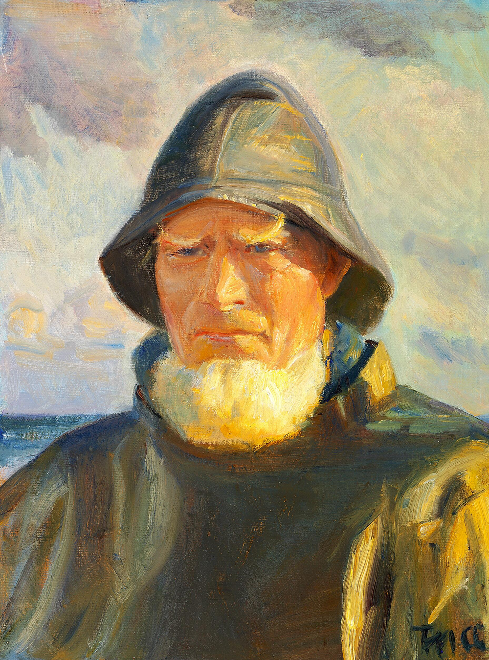 Le pêcheur de Skagen Lars Kruse. (3) - Michael Peter Ancher image 1 reproduction d’œuvre d’art à l’huile