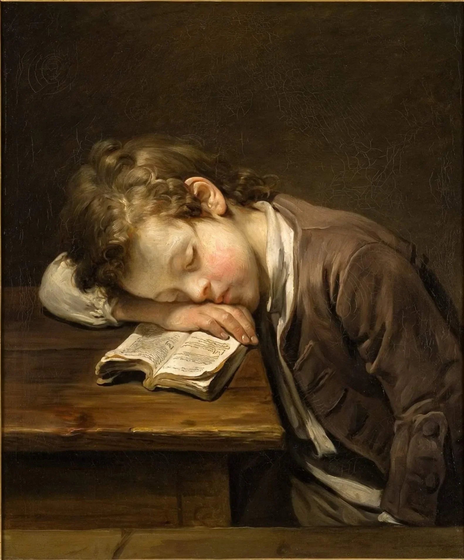 Le Petit Paresseux - Jean-Baptiste Greuze image 1 reproduction artisanale de tableau