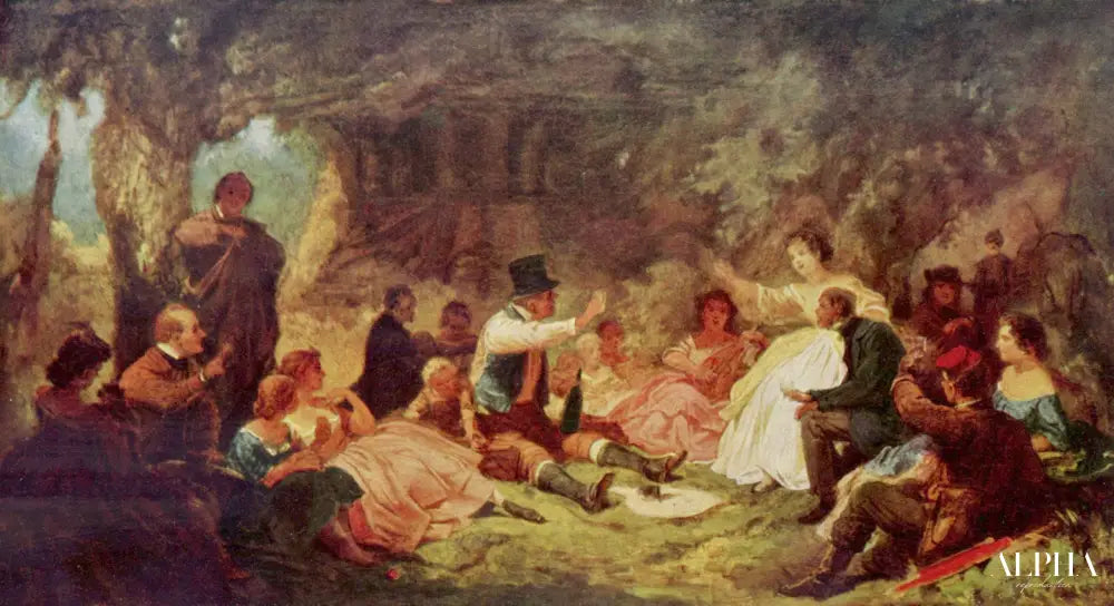 Le pique-nique - Carl Spitzweg - Reproductions de tableaux et peintures haut de gamme