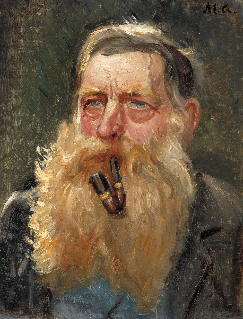 Le plongeur M. Nielsen fume la pipe. - Michael Peter Ancher - Alpha Reproduction