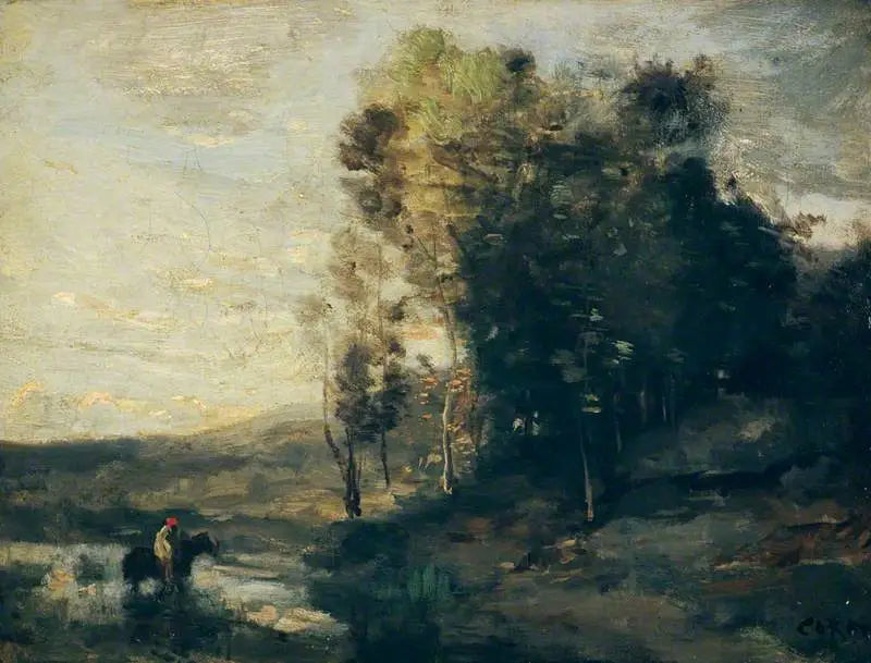 Le point d'eau - Jean-Baptiste Camille Corot image 1 reproduction de peinture à l’huile