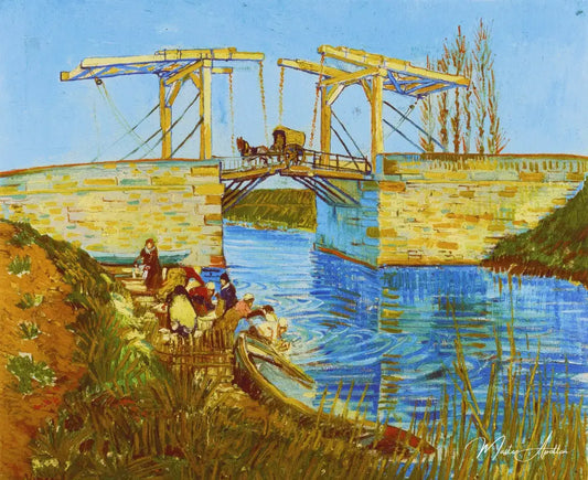 Le Pont de Langlois à Arles aux Lavandières - Van Gogh - Reproductions de tableaux et peintures haut de gamme