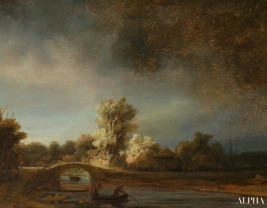 Le Pont de pierre - Rembrandt van Rijn - Reproductions de tableaux et peintures haut de gamme