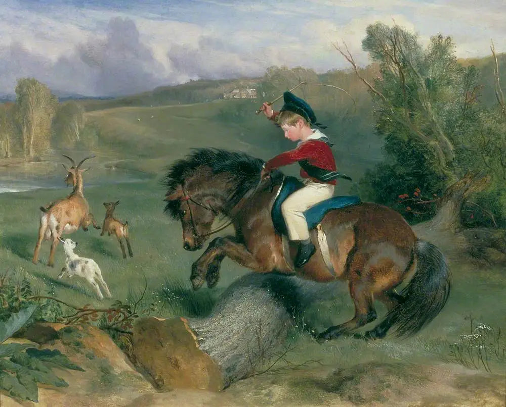 Le premier saut Lord Alexander Russell sur son poney « Emerald » - Edwin Henry Landseer - Alpha Reproduction