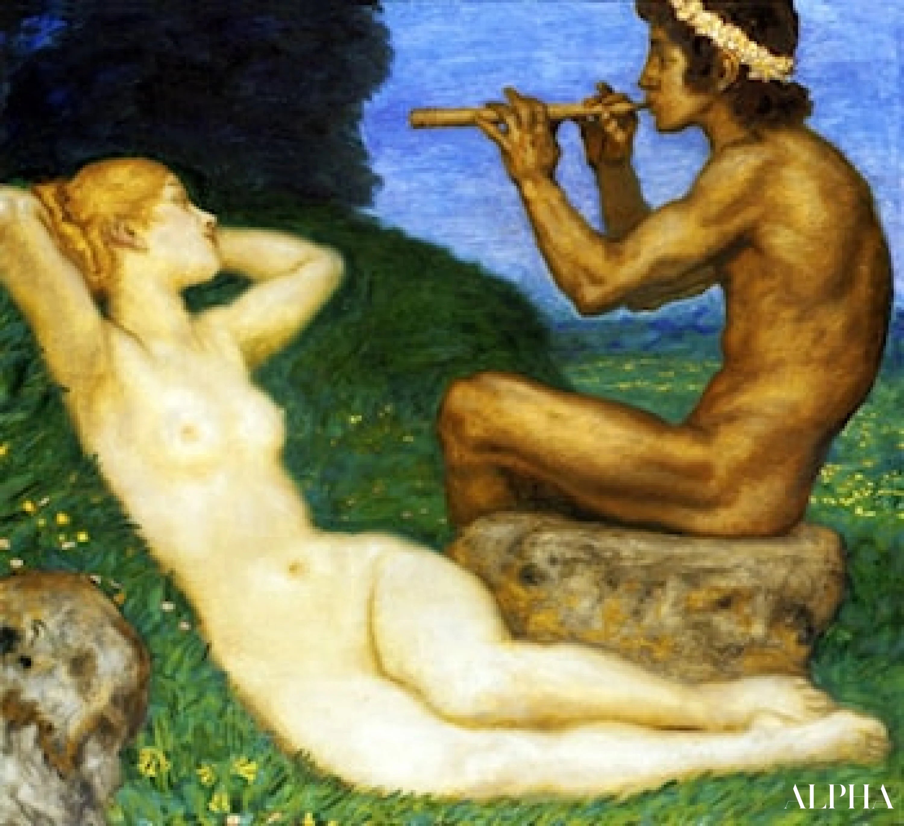 Reproduction du tableau « Le Printemps de l'Amour - Franz Von Stuck » par Alpha Reproduction en peinture à l’huile