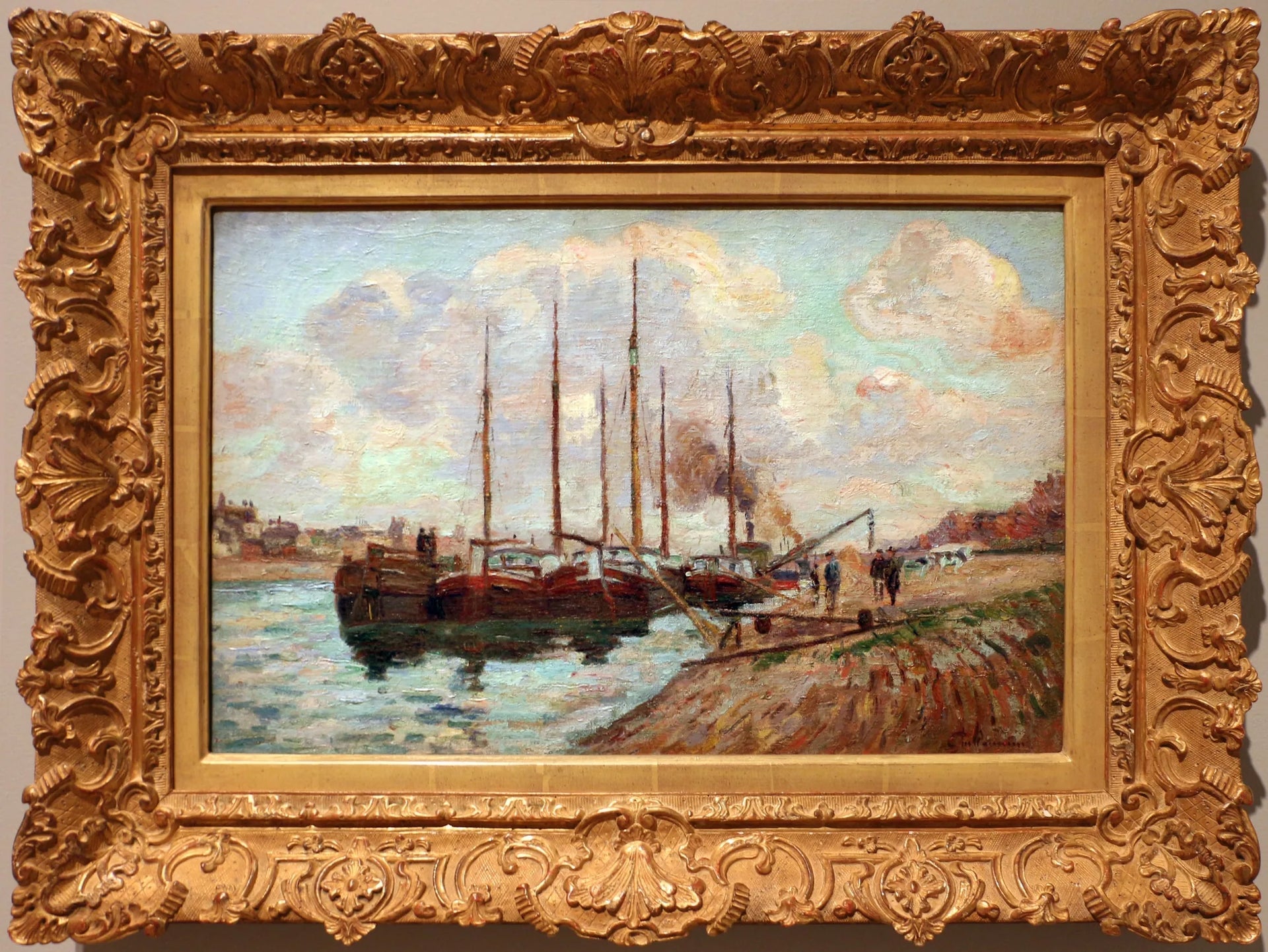Le quai d'Austerlitz à Paris - Armand Guillaumin image 1 copie de tableau peinte à la main