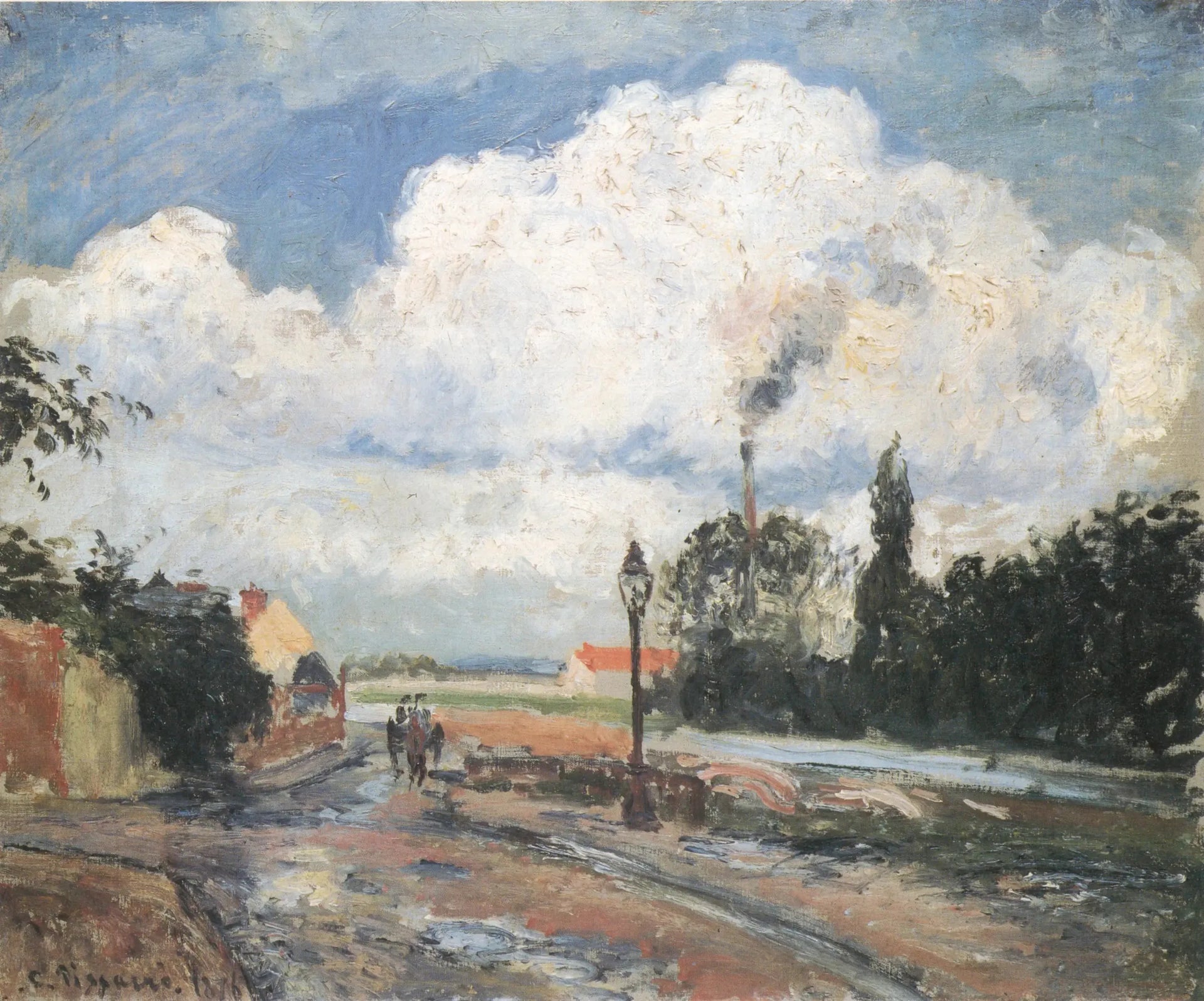 Le Quai du Pothuis à Pontoise après la pluie - Camille Pissarro image 1 tableau peint à l’huile sur toile