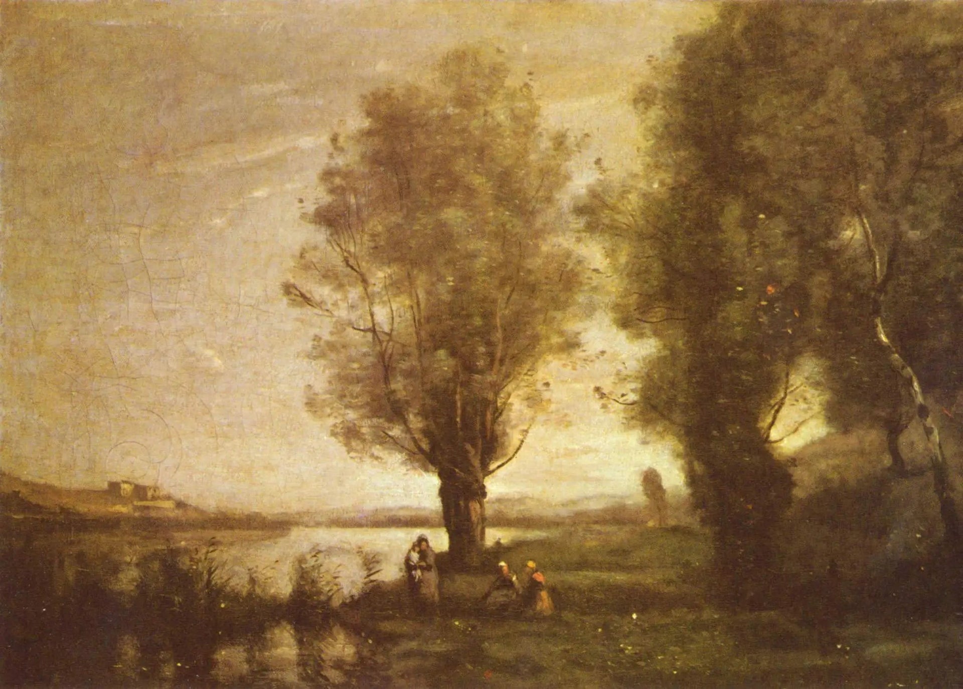 Le Repos sous les saules - Jean-Baptiste Camille Corot image 1 tableau peint à l’huile sur toile