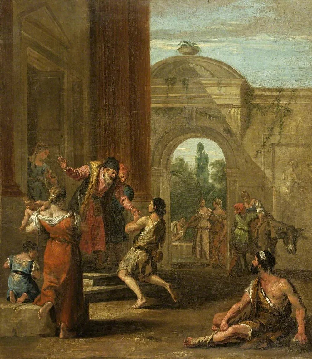 Le retour du fils prodigue - Sebastiano Ricci image 1 tableau peint à l’huile sur toile
