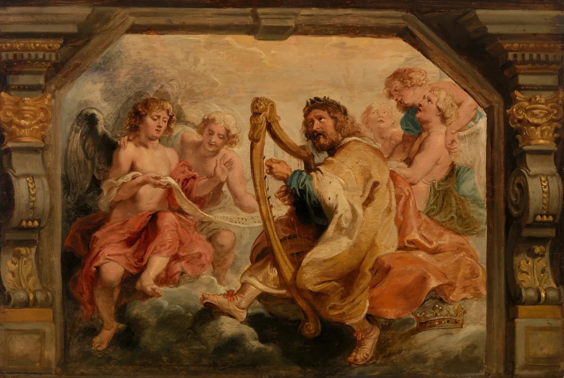 Le roi David jouant de la harpe - Peter Paul Rubens image 1 tableau peint à l’huile sur toile