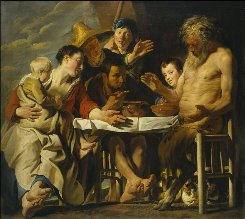 Le satyre et le paysan - Jacob Jordaens