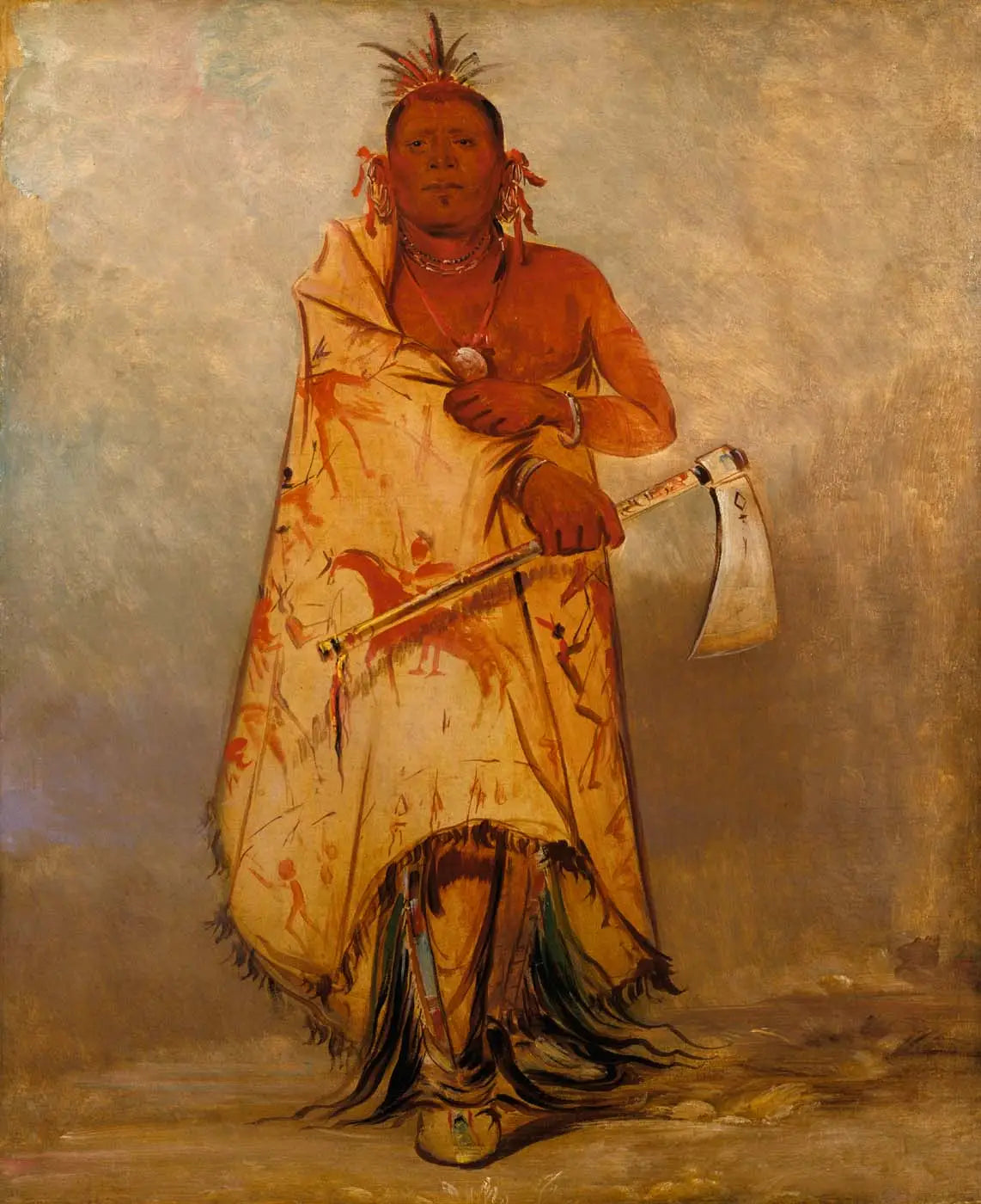 Le-sháw-loo-láh-le-hoo Big Elk chef des Skidi (Loup) Pawnee - George Catlin - Alpha Reproduction