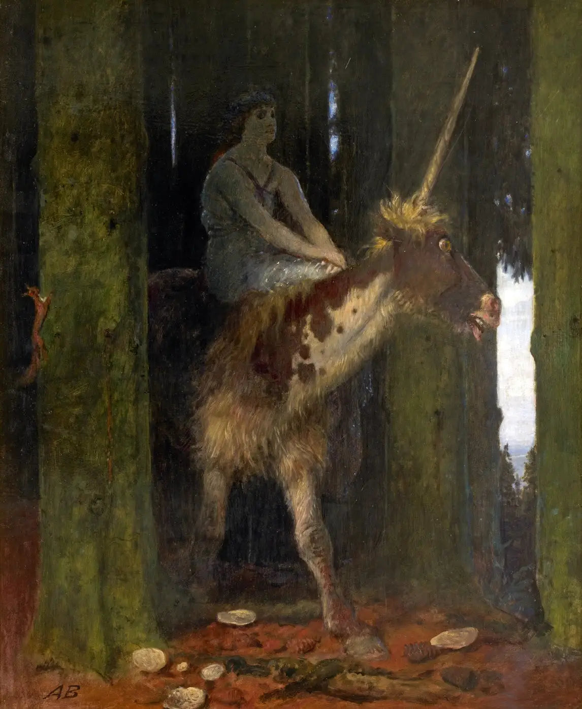 Le silence de la forêt - Arnold Böcklin image 1 copie peinte à la main à l’huile