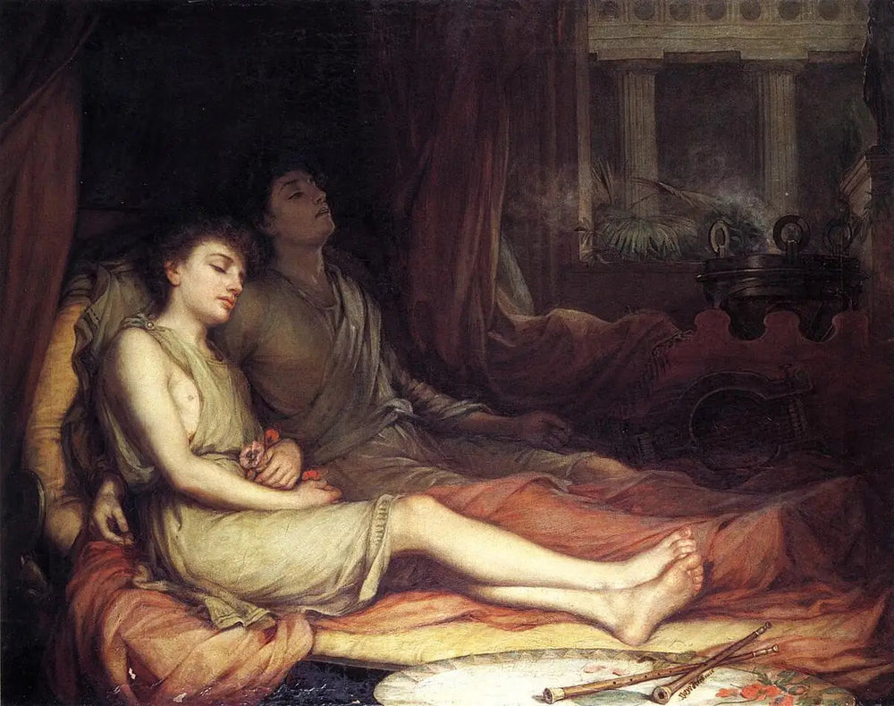 Reproduction du tableau « Le sommeil et la mort de son demi-frère - John William Waterhouse » par Alpha Reproduction en peinture à l’huile