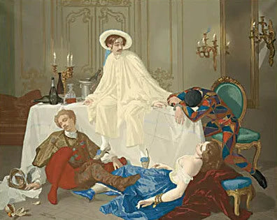 Le souper après le bal masqué - Thomas Couture image 1 reproduction de peinture à l’huile