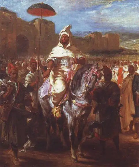 السلطان المغربي محاط بحراسه - يوجين ديلاكروا