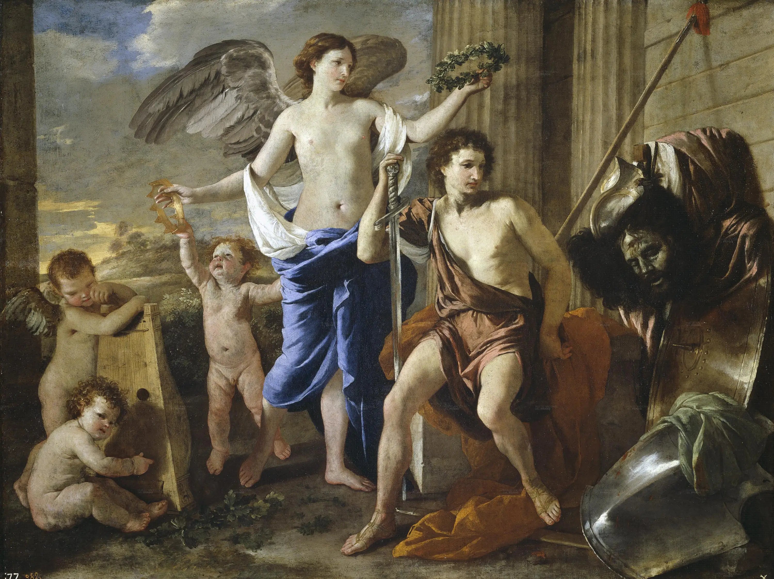 Le Triomphe de David - Nicolas Poussin image 1 reproduction artisanale de tableau