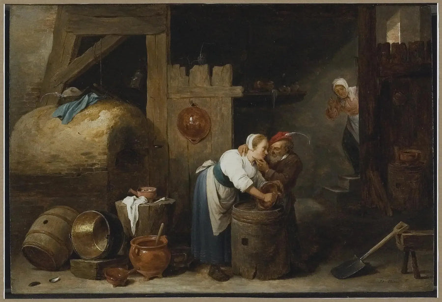 الرجل العجوز والمرأة الشابة - دافيد تينيرز الشاب