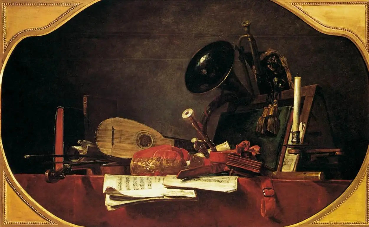 Les attributs de la musique - Jean Siméon Chardin image 1 copie de tableau peinte à la main