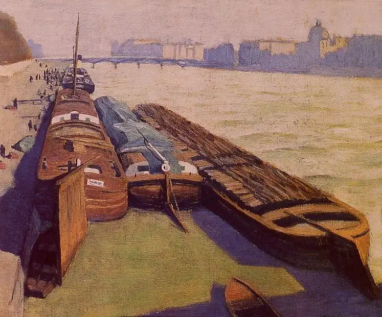 Les chalands bord de Seine - Félix Vallotton - Alpha Reproduction