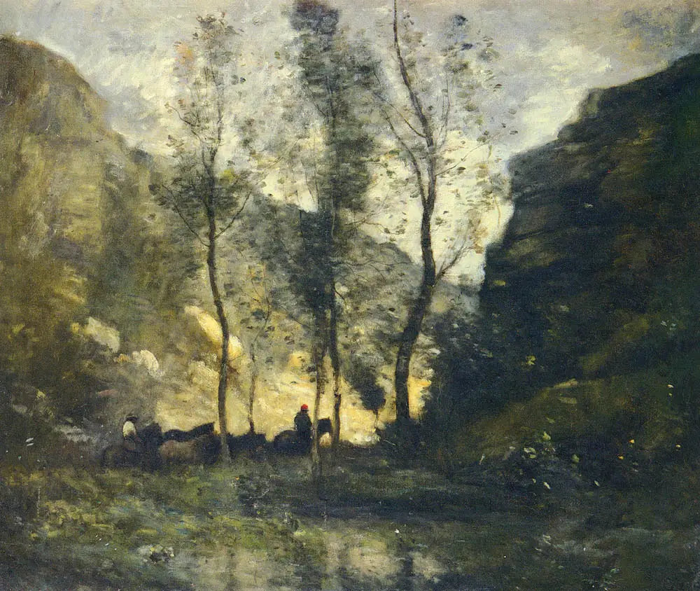 Les contrebandiers - Jean-Baptiste Camille Corot image 1 reproduction d’œuvre d’art à l’huile