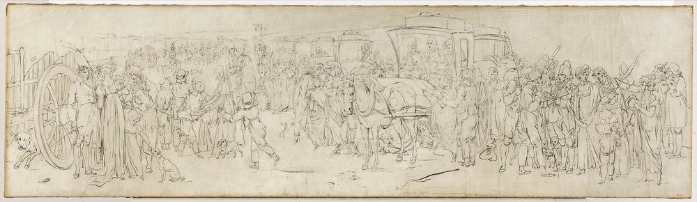 Les coucous sur le quai des Tuileries - Louis-Léopold Boilly image 1 copie peinte à la main à l’huile