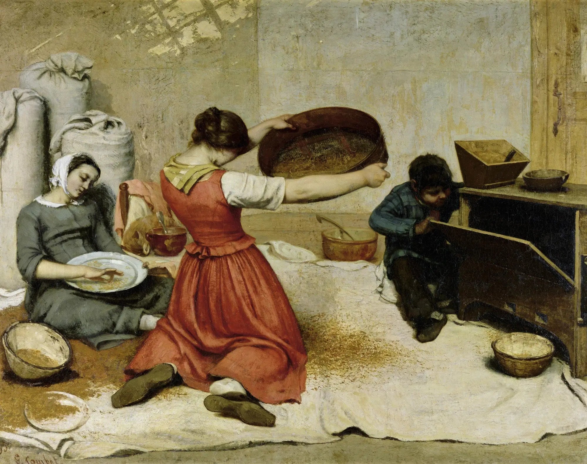 Les Cribleuses de blé - Gustave Courbet - Alpha Reproduction