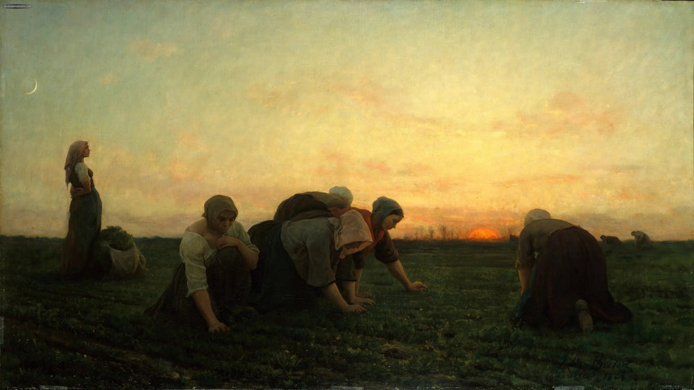 Les désherbeurs - Jules Breton image 1 tableau peint à l’huile sur toile