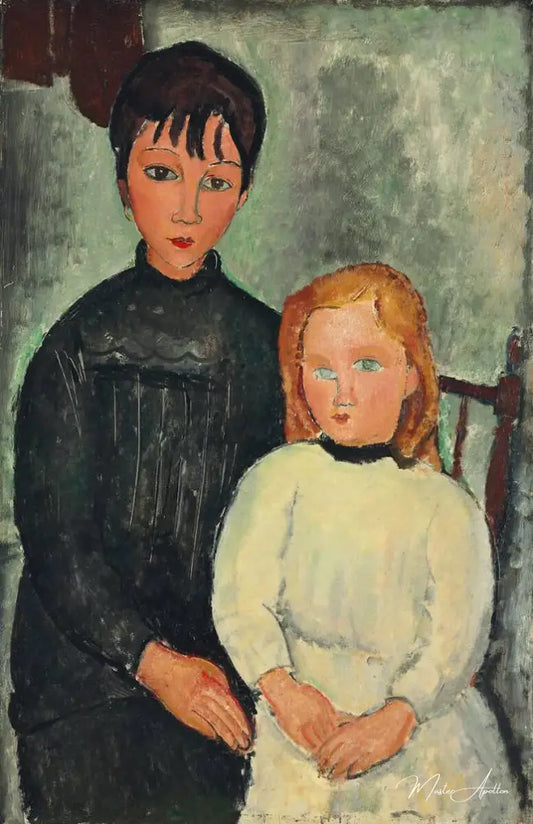 Les deux filles - Amadeo Modigliani - Reproductions de tableaux et peintures haut de gamme