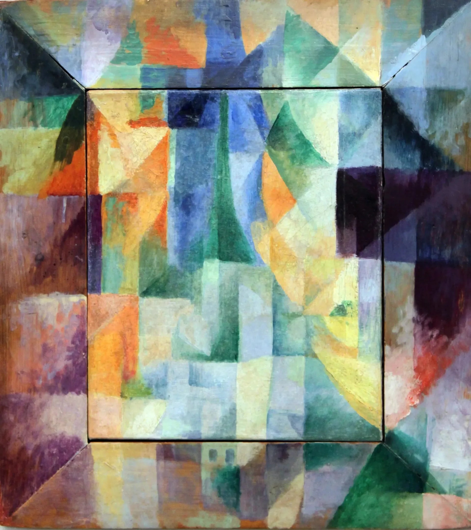 Les Fenêtres simultanées sur la ville. 1re partie, 2e motif, 1re réplique - Robert Delaunay image 1 copie de tableau peinte à la main