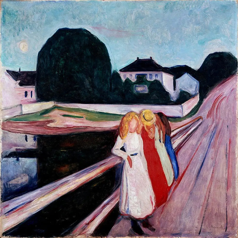 Reproduction du tableau « Les Filles sur le pont - Edvard Munch » par Alpha Reproduction en peinture à l’huile