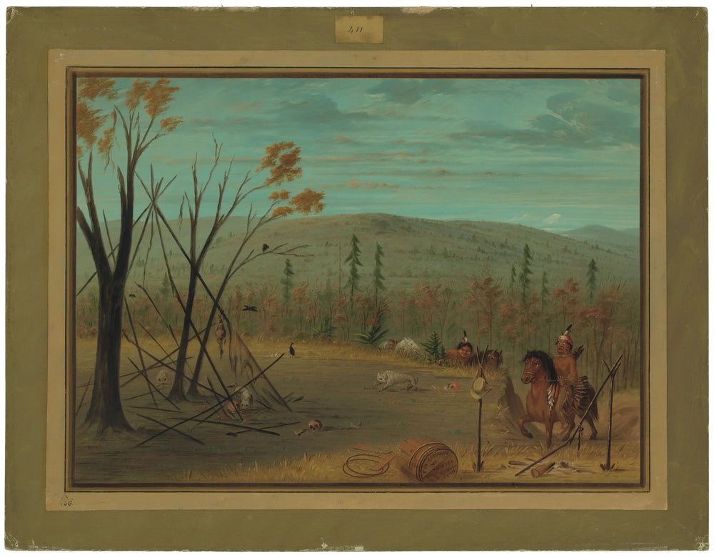 Les frères Cheyenne reviennent de leur chasse d'automne - George Catlin image 1 reproduction de peinture à l’huile
