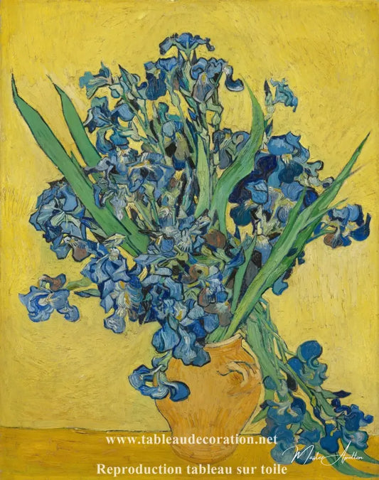 Les Iris jaunes (Vase aux iris) - Van Gogh - Reproductions de tableaux et peintures haut de gamme