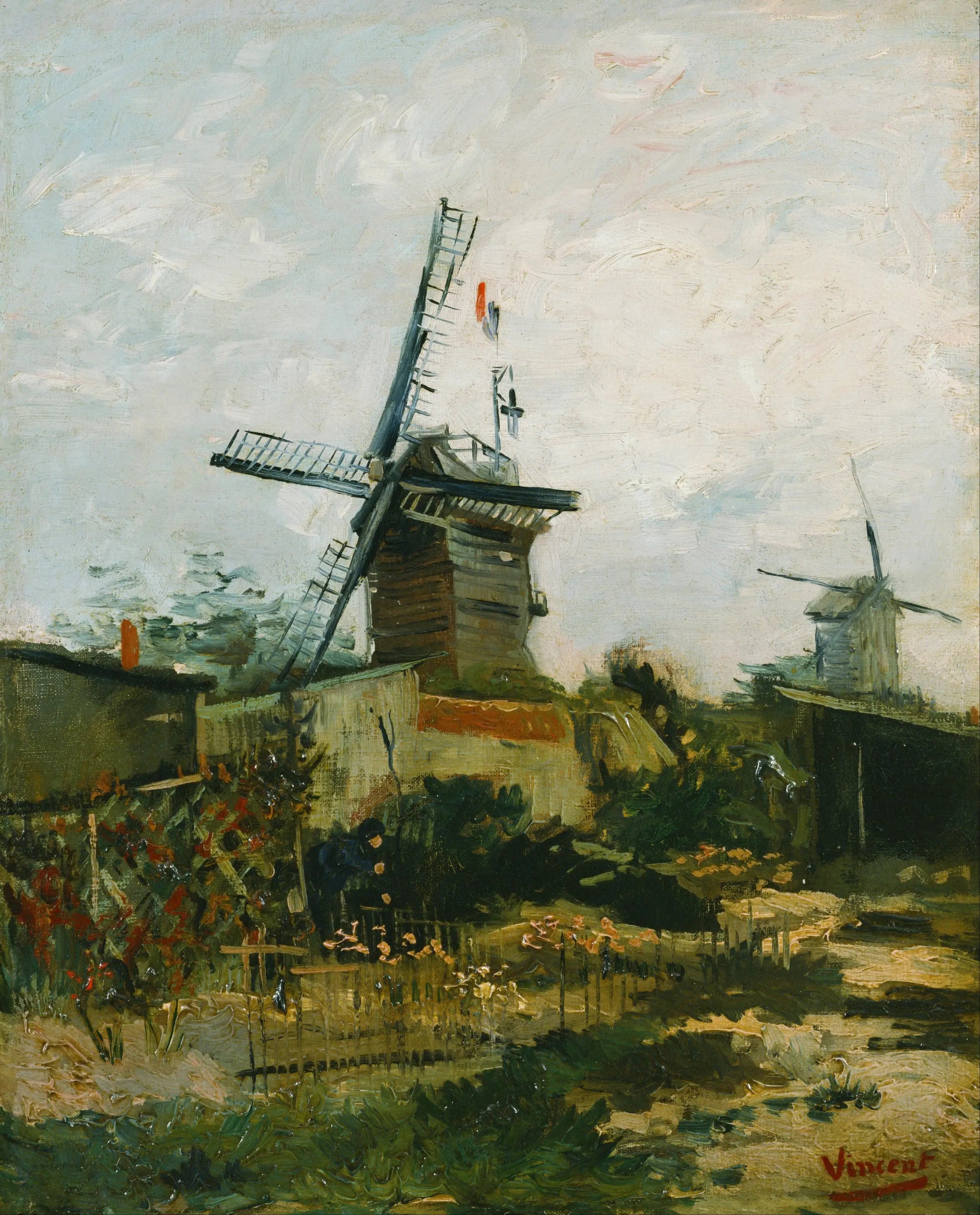 Les moulins à vent de Montmartre - Vincent van Gogh image 1 tableau peint à l’huile sur toile