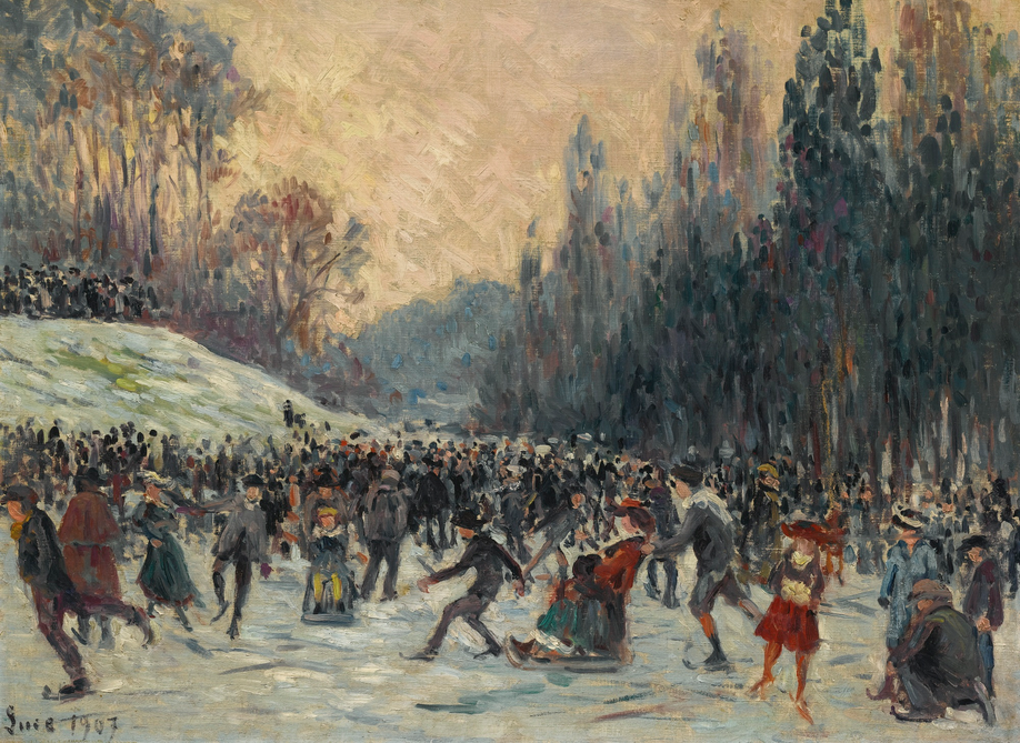 Les Patineurs - Maximilien Luce image 1 tableau peint à l’huile sur toile