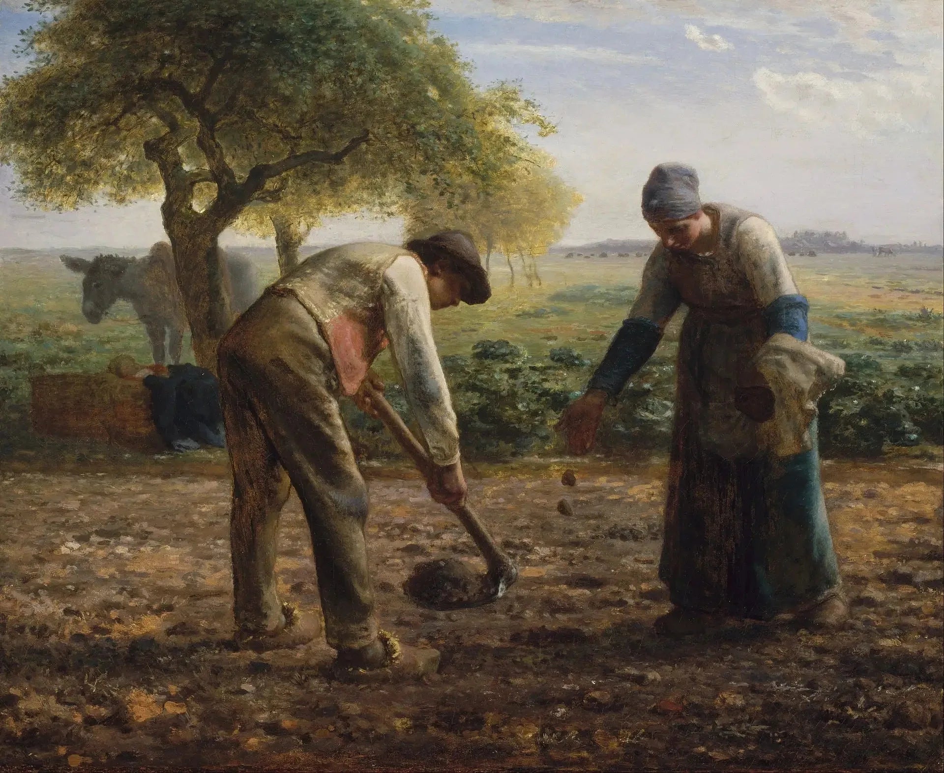 les planteurs de pommes de terre - Jean-François Millet image 1 reproduction de peinture à l’huile
