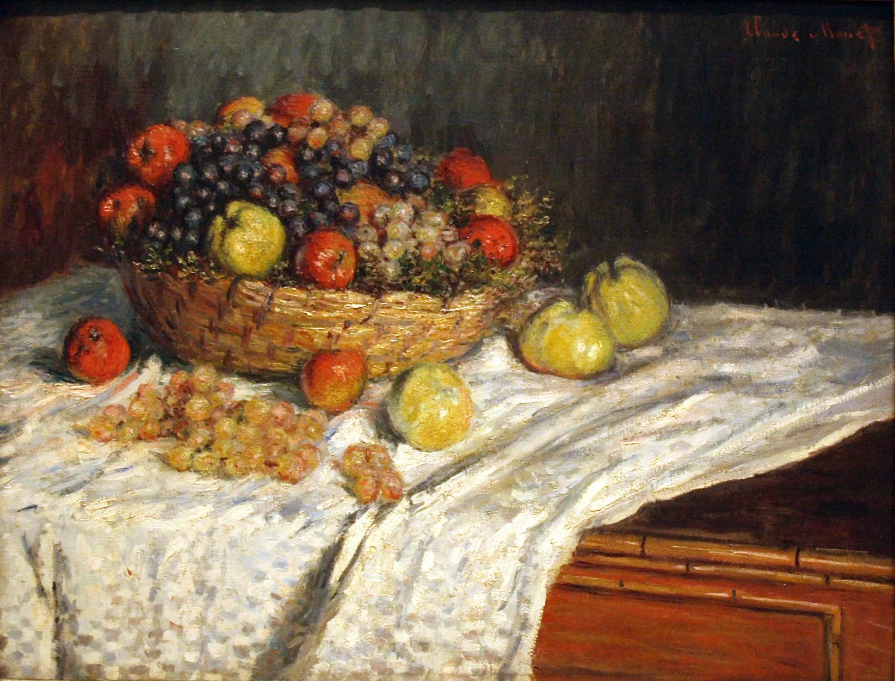 Reproduction du tableau « Les pommes et les raisins - Claude Monet » par Alpha Reproduction en peinture à l’huile