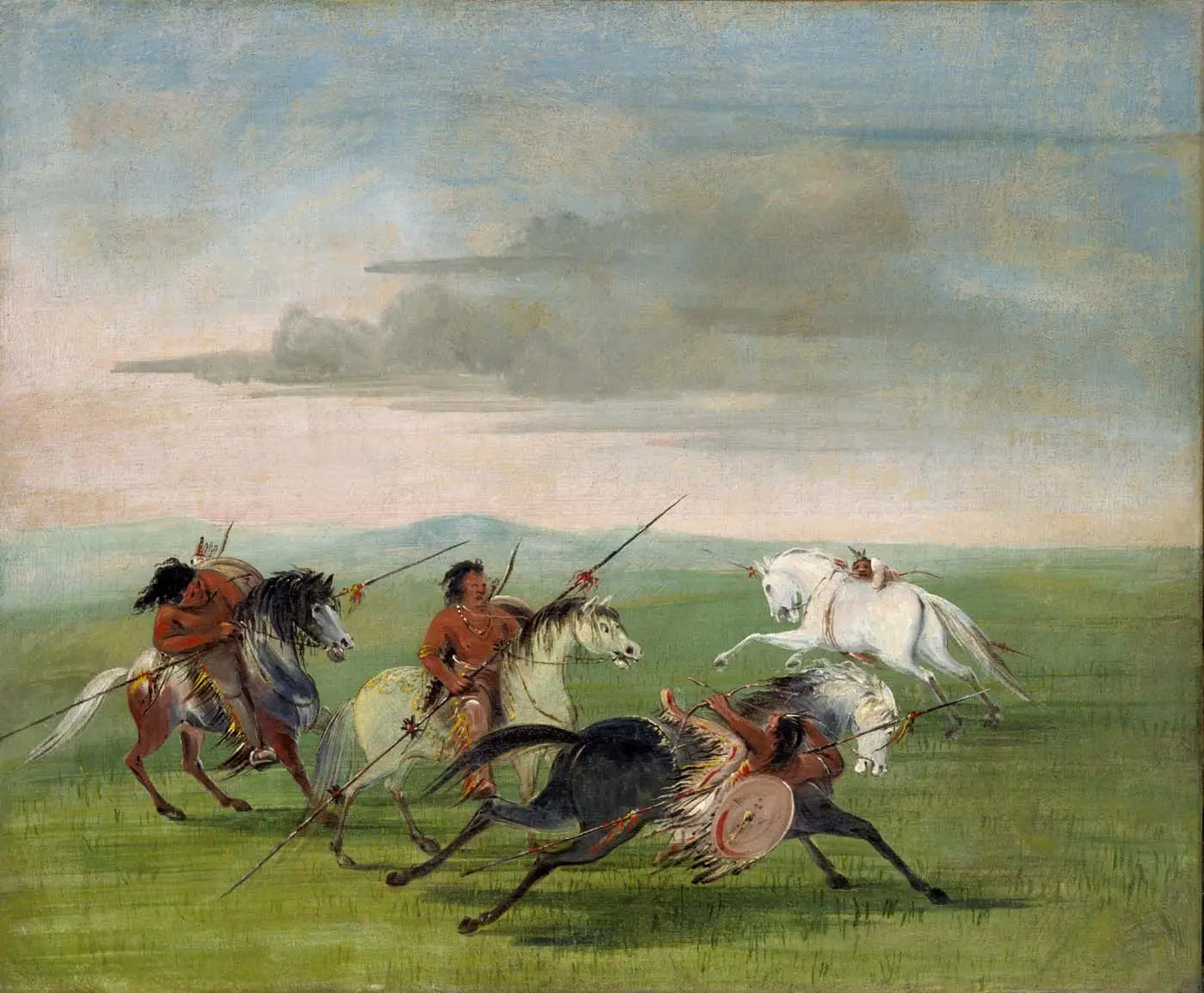 Les prouesses équestres des Comanches - George Catlin - Alpha Reproduction