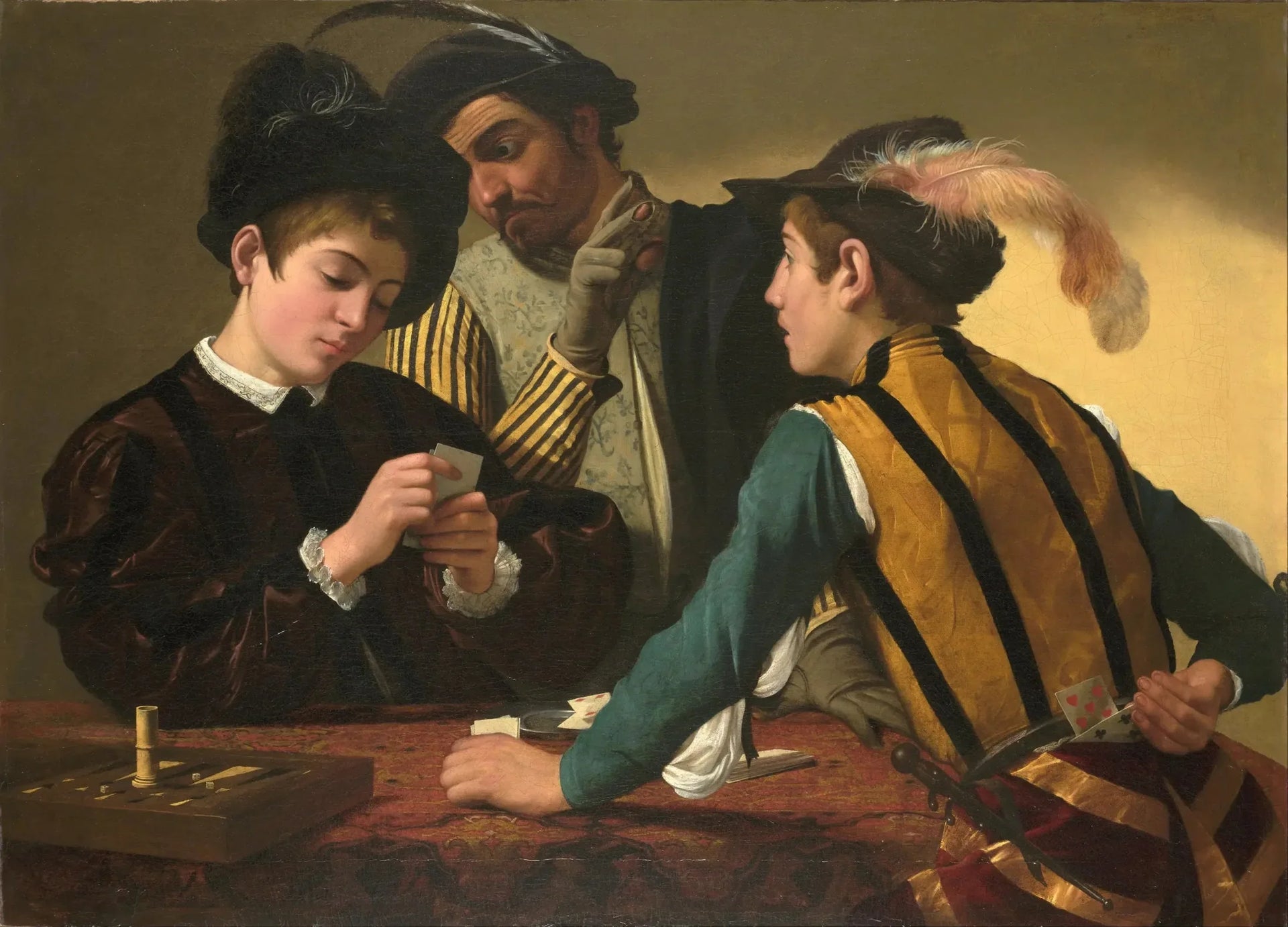 Les Tricheurs - Le Caravage image 1 copie de tableau peinte à la main