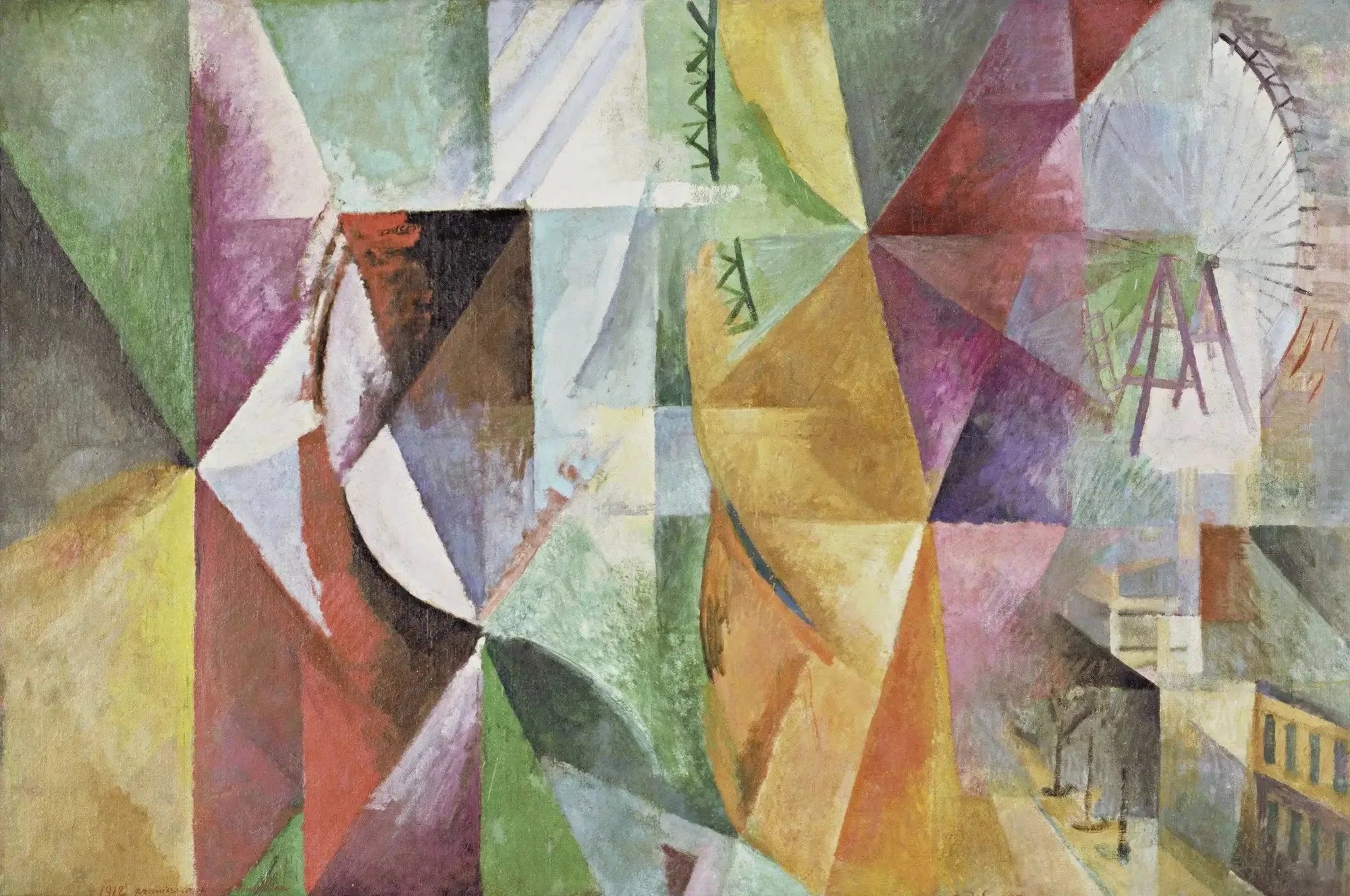 Les Trois Fenêtres, la tour et la Roue - Robert Delaunay image 1 reproduction artisanale de tableau