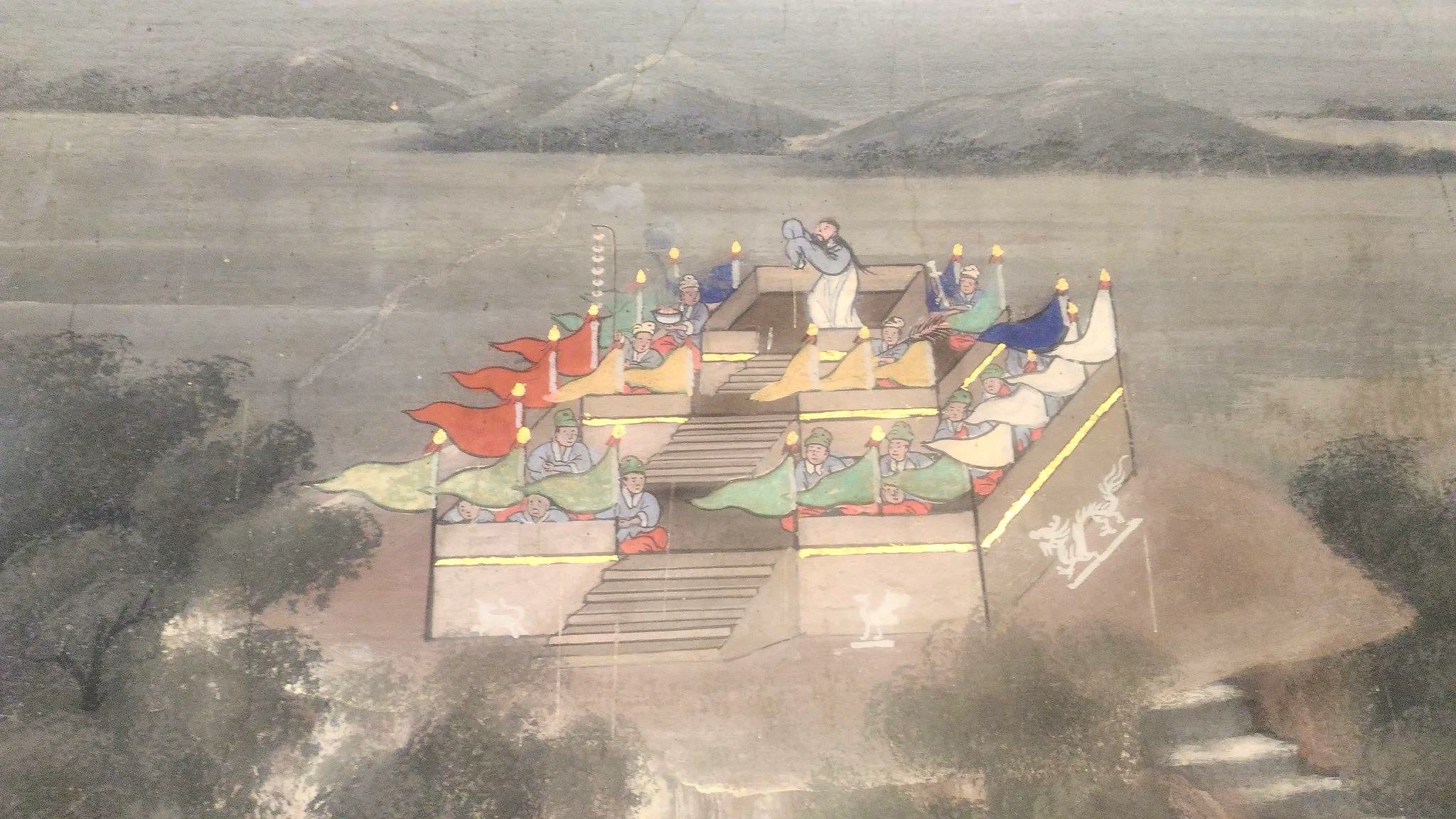 Les Trois Royaumes, panneau 4 de Wat Bowonniwet, Ateliers de Wat Bowonniwet, XIXe siècle